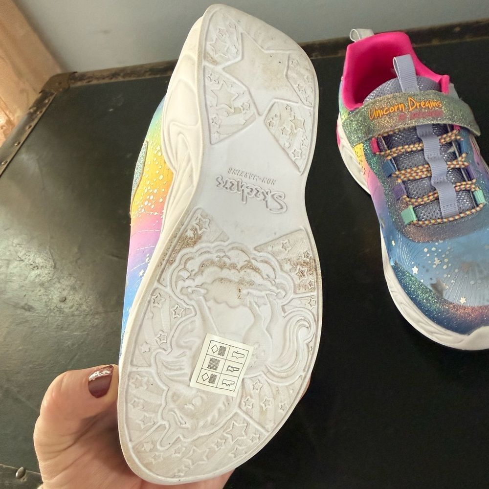 Skechers Unicorn Dream Magic Glitter Sneaker Multi Kids Do Not Light Up Size 4 - Picture 4 of 6